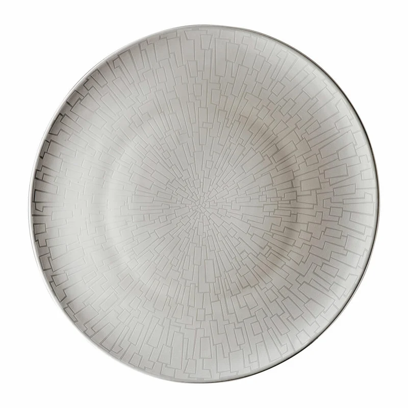 Rosenthal Platzteller TAC Gropius Skin Platin, Porzellan, Silber, 33 cm, 11280-403239-10263