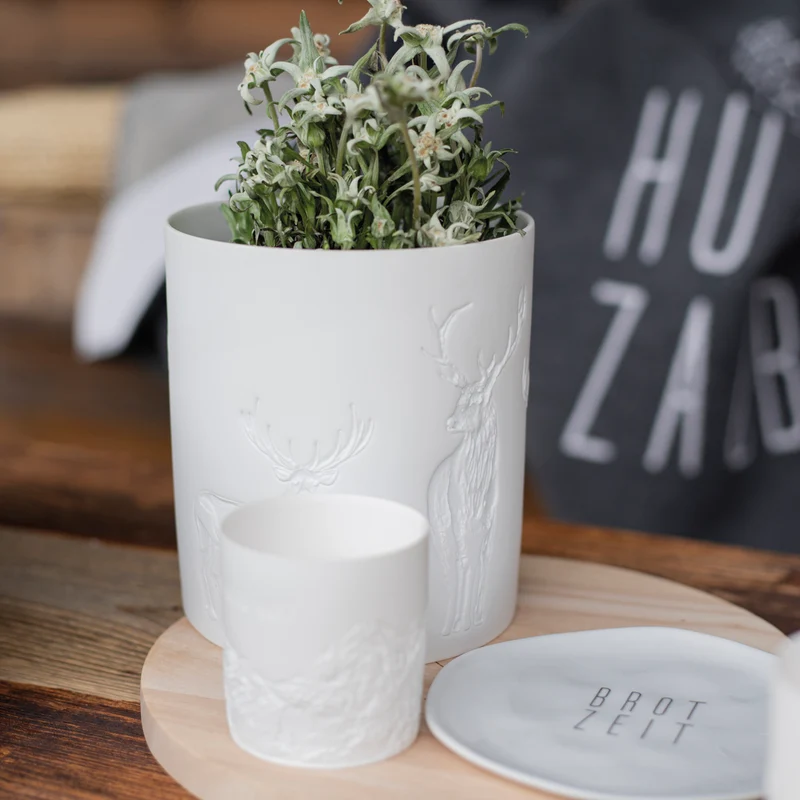 RAEDER DESIGN Windlicht Heimatlicht Hirsche groß