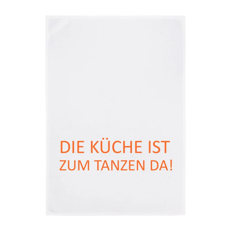 Geschirrtuch – Die Küche ist zum Tanzen da – orange