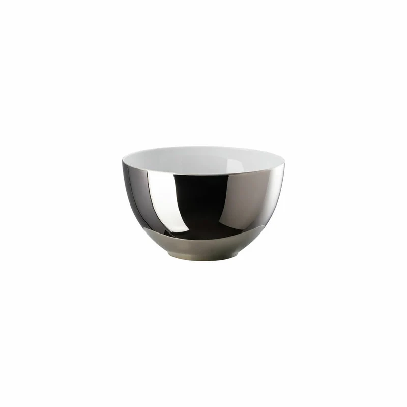 Rosenthal Multifunktionsschale TAC Gropius Stripes 2.0, Porzellan, Grau, 14.2 cm, 11280-403261-15394