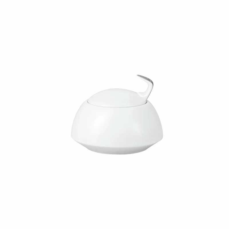 Rosenthal Zuckerdose TAC Gropius Skn Platin für 6 Personen, Porzellan, Weiß-Silber, 11280-403239-14330