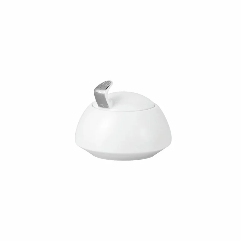 Rosenthal Zuckerdose TAC Gropius Skn Platin für 6 Personen, Porzellan, Weiß-Silber, 11280-403239-14330