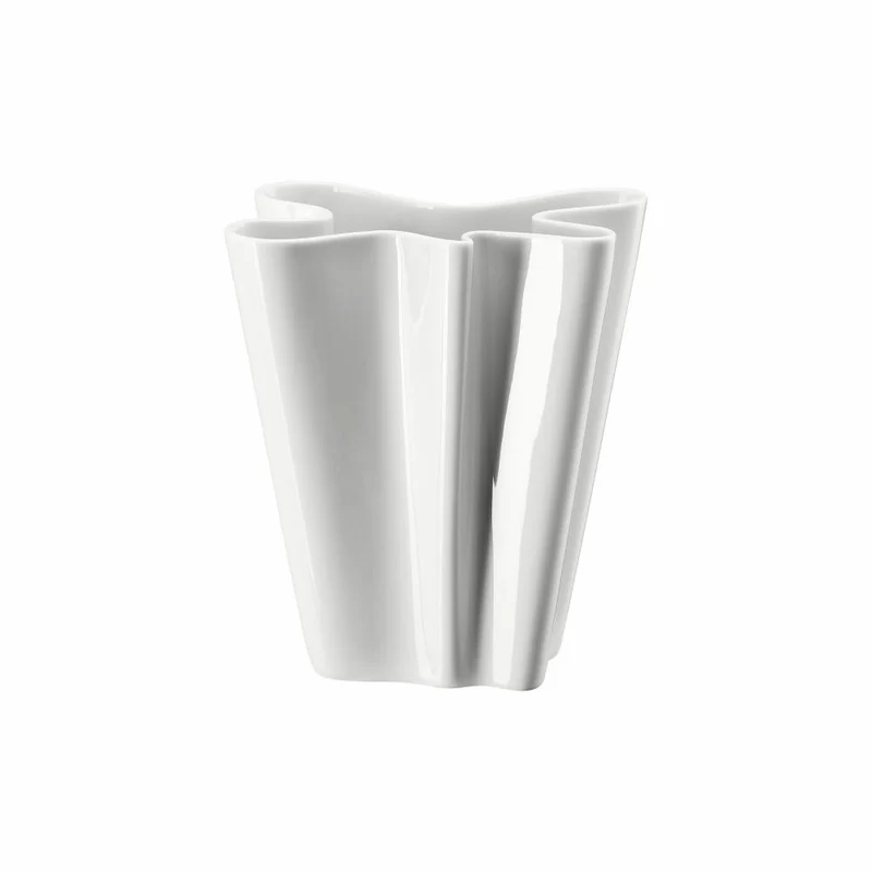 Rosenthal Vase Flux, Dekovase, Porzellan, Weiß, 20 cm, 14259-800001-26020