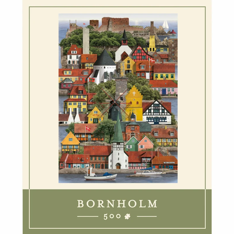 Martin Schwartz Puzzle Bornholm, Städtepuzzle Dänemark, 33 x 47 cm, 500 Teile, MS0610