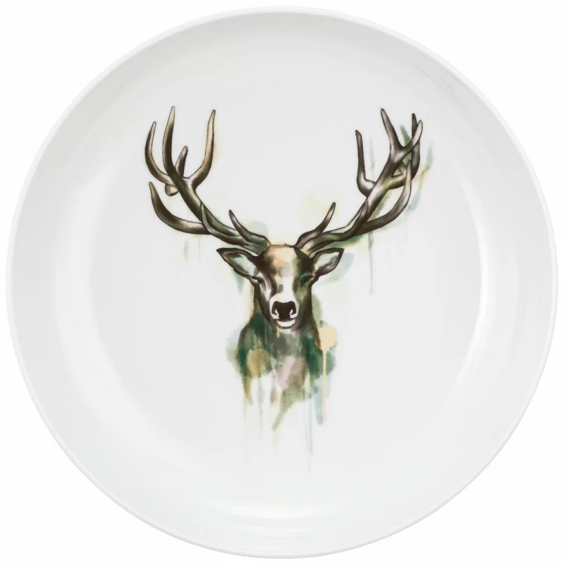 Seltmann Weiden Foodbowl Life Nature Hirsch, Schale, Porzellan, Bunt, 28 cm, 001.772827