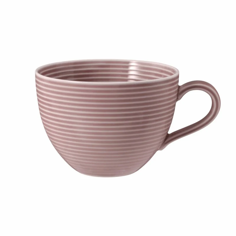 Seltmann Weiden Milchkaffeeobertasse mit Relief Beat Altrosa, Becher, Porzellan, Rosa, 350 ml, 001.773694