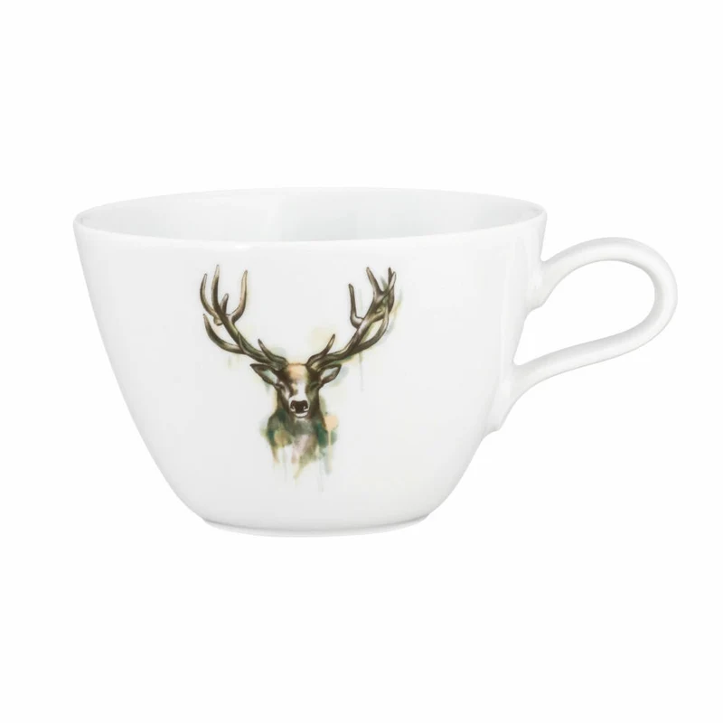 Seltmann Weiden Milchkaffeeobertasse Life Nature Hirsch, Becher, Porzellan, Bunt, 370 ml, 001.772807