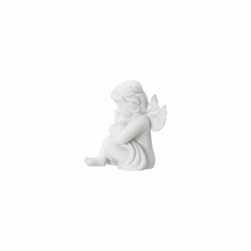 Rosenthal Dekofigur Engel mit Katze, Porzellan, Weiß, 14.3 cm, 69056-000102-90517