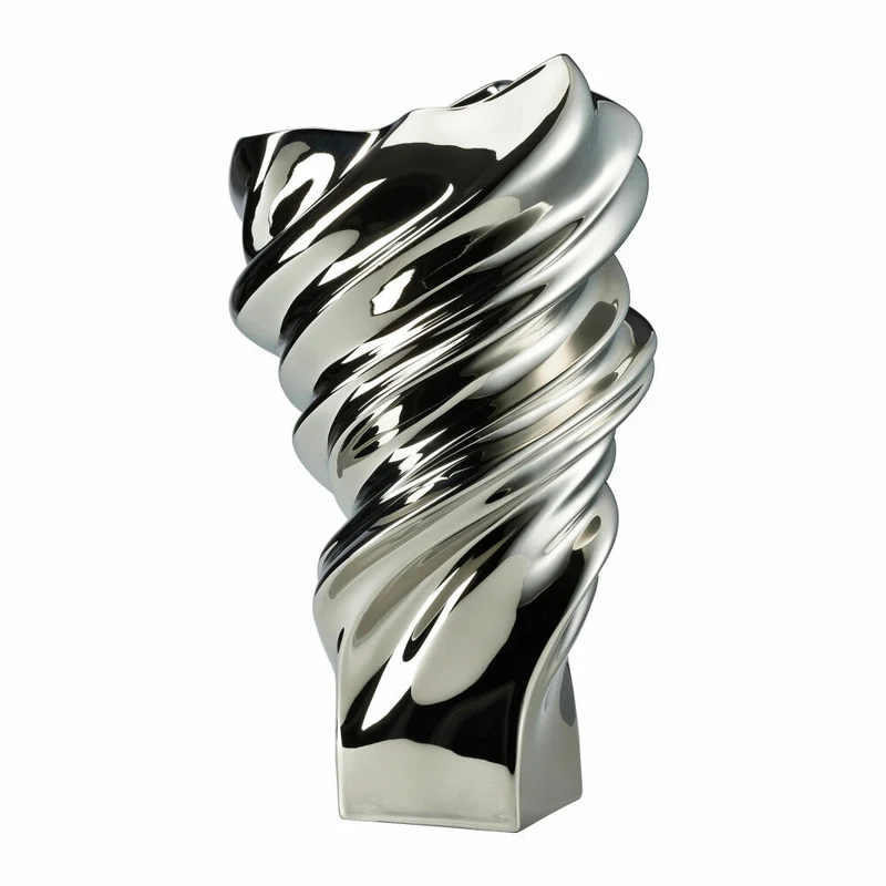 Rosenthal Vase Squall Platin, Dekovase, Porzellan, Silber, 32 cm, 14463-426159-26032