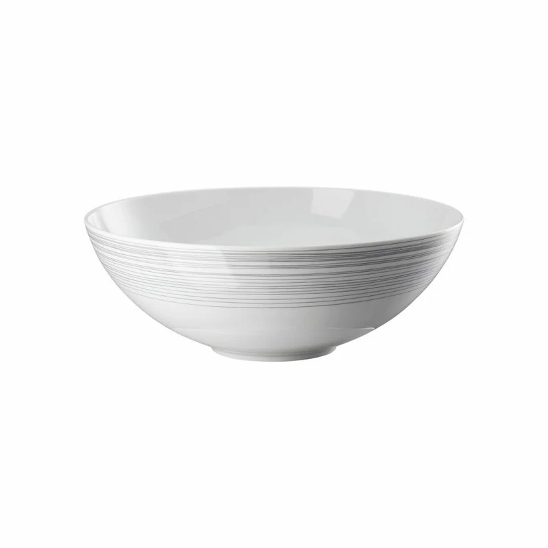 Rosenthal Schüssel TAC Gropius Stripes 2.0, Porzellan, Grau, 26 cm, 11280-403261-13326
