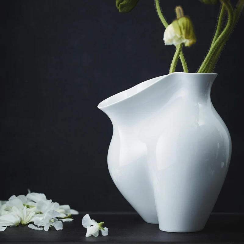 Rosenthal Vase La Chute, Dekovase, Porzellan, Weiß, 26 cm, 14484-800001-26026