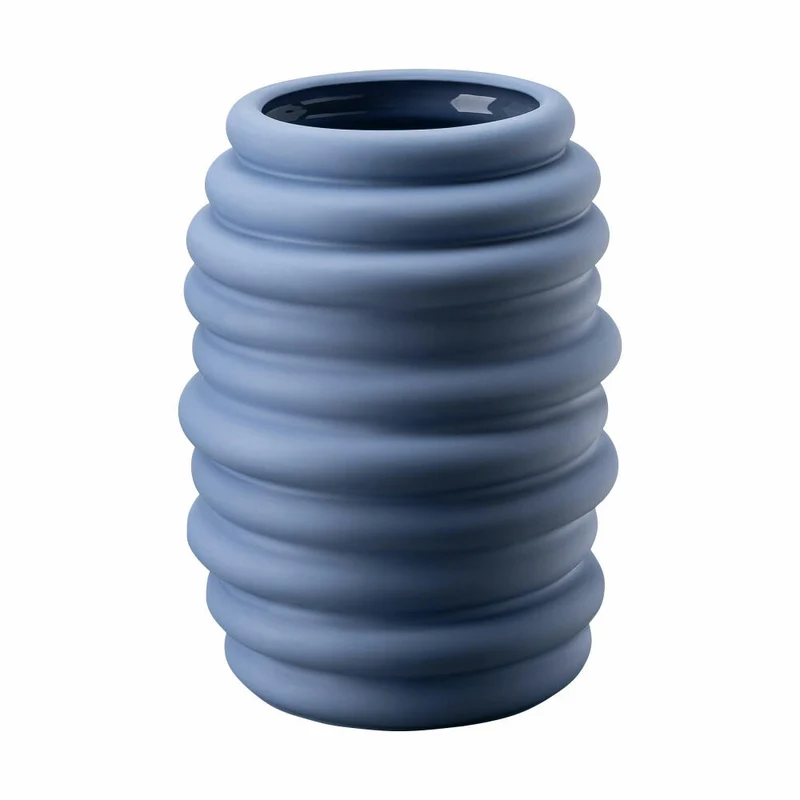 Rosenthal Vase Hop Atlantic, Porzellan, Grau-Blau, 26 cm, 14625-426325-26026