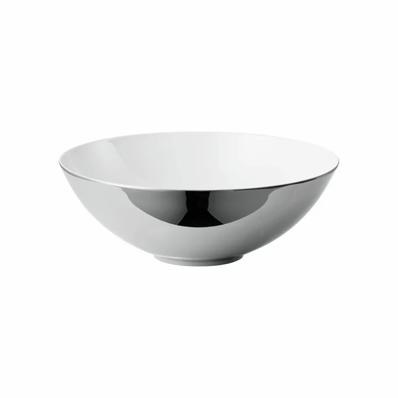 Rosenthal Schüssel TAC Gropius Skin Platin, Porzellan, Silber, 26 cm, 11280-403239-13326