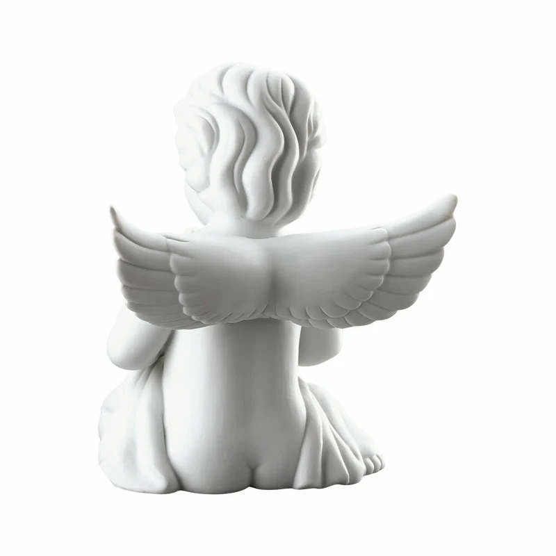 Rosenthal Dekofigur Engel mit Blumentopf, Porzellan, Weiß, 14.1 cm, 69056-000102-90538