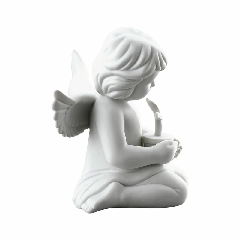 Rosenthal Dekofigur Engel mit Blumentopf, Porzellan, Weiß, 14.1 cm, 69056-000102-90538