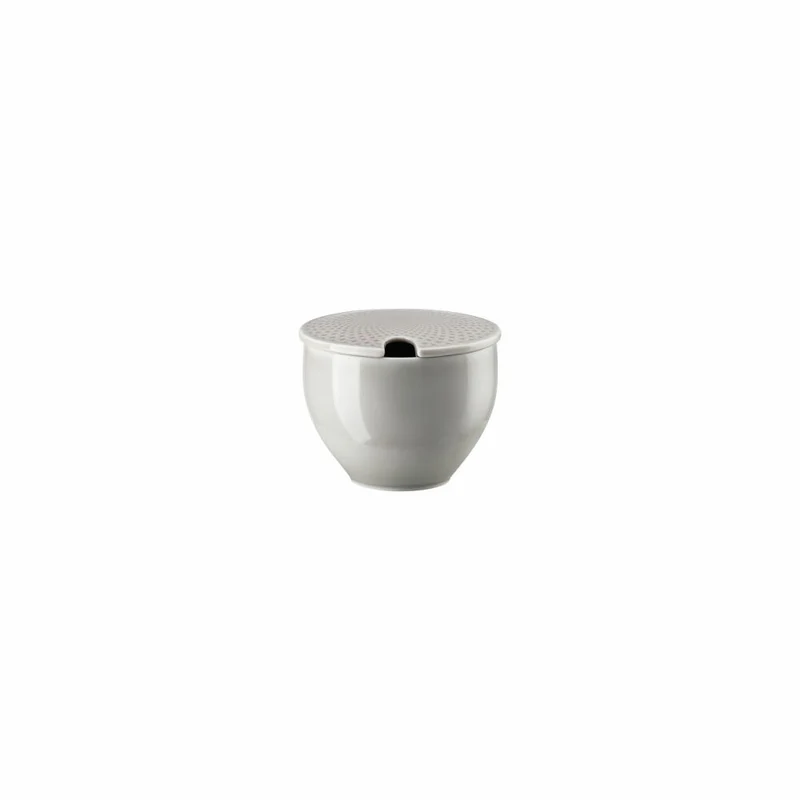 Rosenthal Zuckerdose Junto Soft Shell mit Einschnitt, Porzellan, Grau, 10540-405207-14386