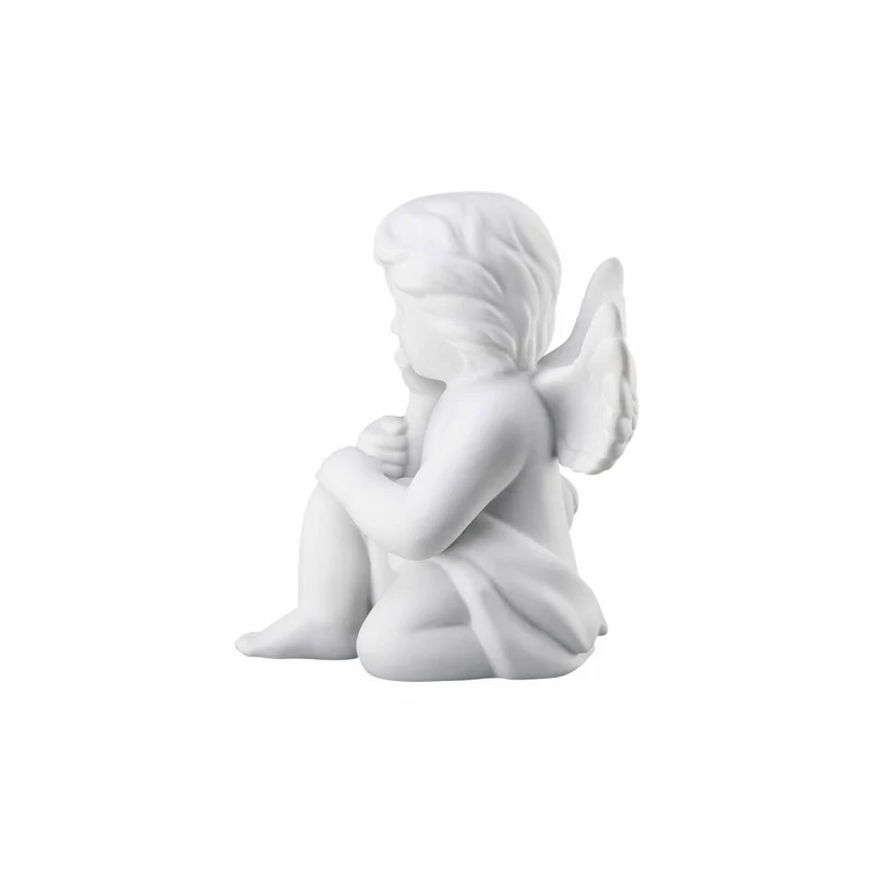 Rosenthal Dekofigur Engel mit Bambi, Porzellan, Weiß, 10 cm, 69055-000102-90533