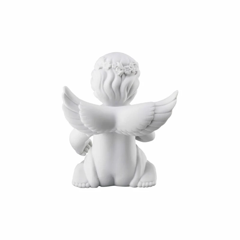 Rosenthal Dekofigur Engel mit Blumenkranz, Porzellan, Weiß, 10.2 cm, 69055-000102-90534