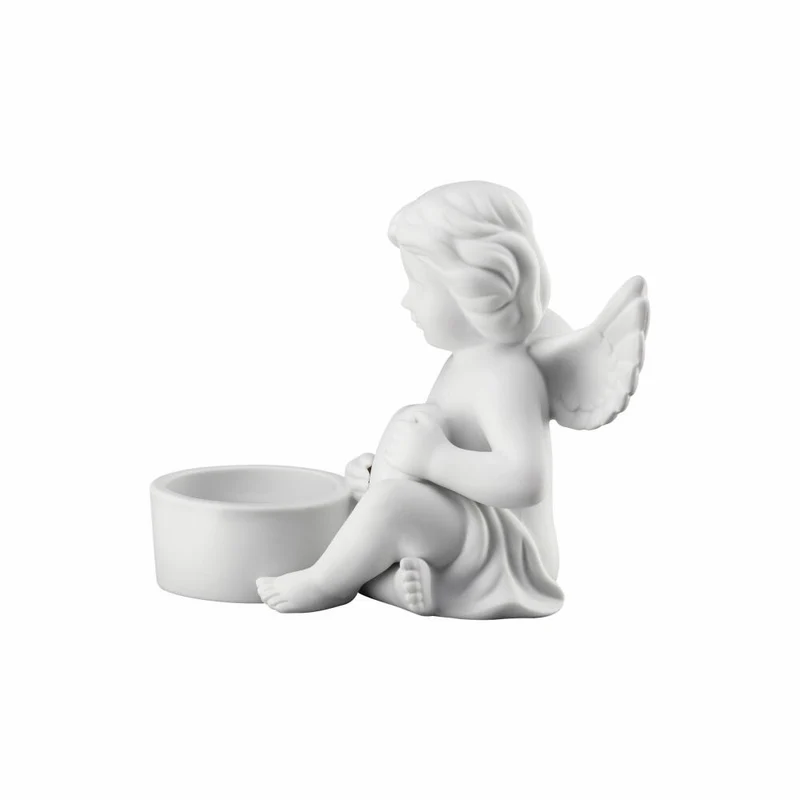 Rosenthal Dekofigur Engel mit Herz, Porzellan, Weiß, 8.7 cm, 69193-000102-90097