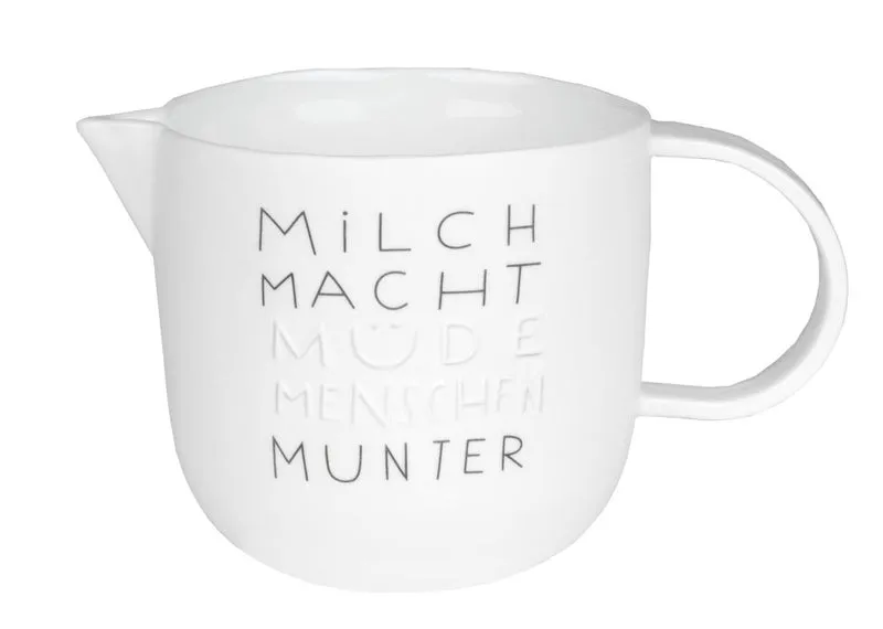 RAEDER DESIGN Guten Morgen Milchkännchen Milch macht müde Menschen munter