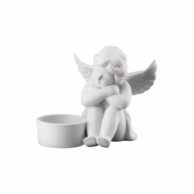 Rosenthal Dekofigur Engel sitzend, Porzellan, Weiß, 9.7 cm, 69193-000102-90089