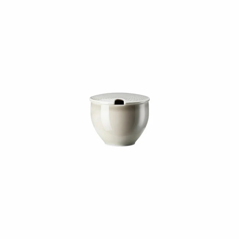 Rosenthal Zuckerdose Junto Pearl Grey mit Einschnitt, Porzellan, Grau, 10540-405201-14386