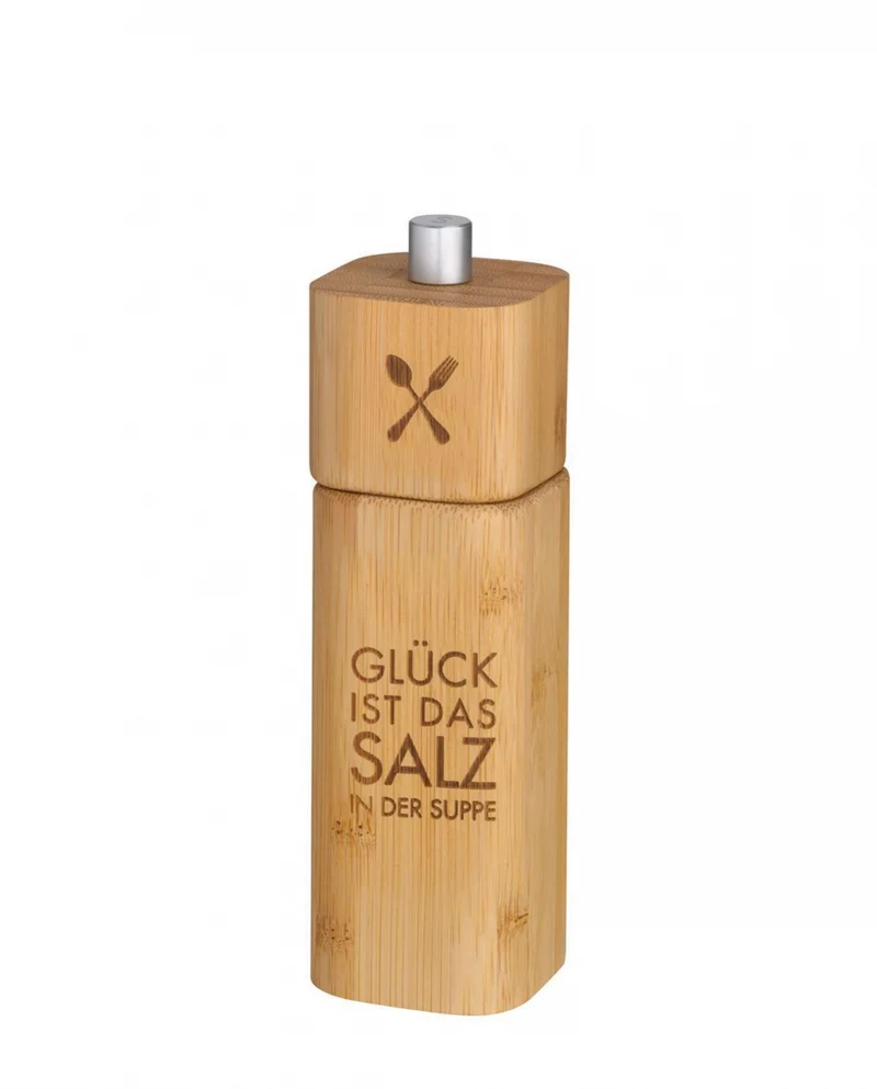 RAEDER DESIGN Gewürzmühle Glück ist das Salz in der Suppe
