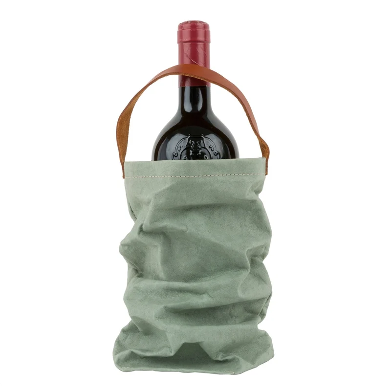 UASHMAMA Wine Bag mit Lederhenkel