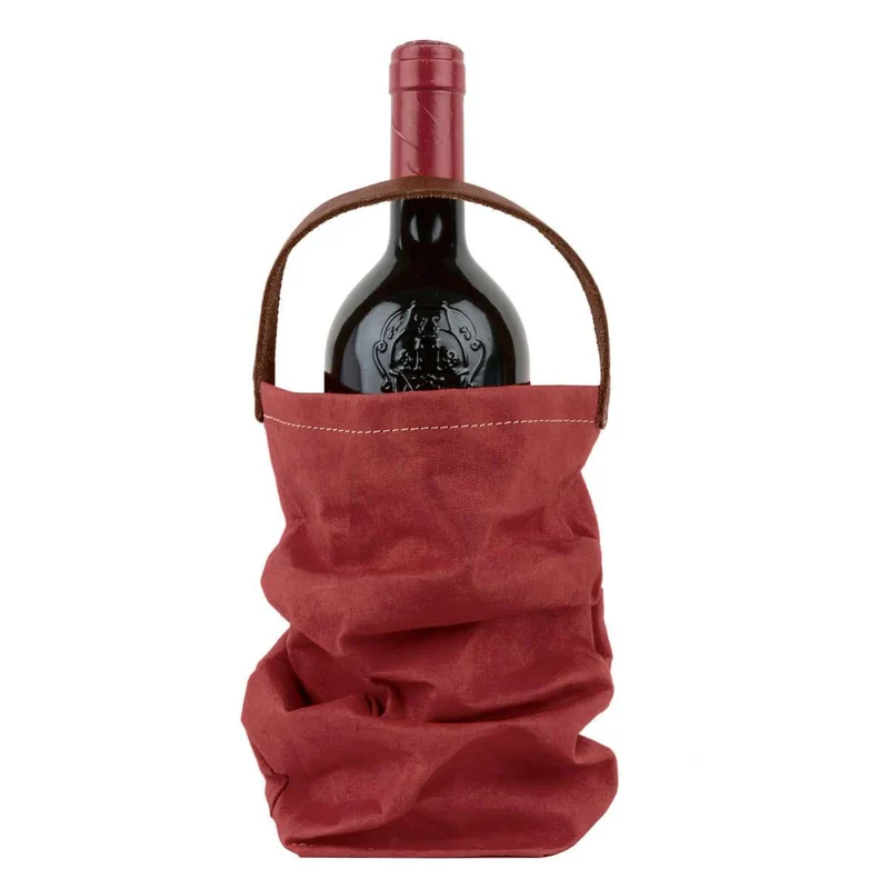 UASHMAMA Wine Bag mit Lederhenkel