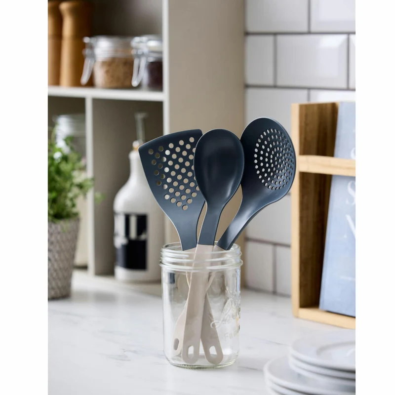 Rosti Küchenhelfer-Set New Optima Humus 3-tlg., Kochlöffel, Pfannenwender, Nylon, Braun, 34594