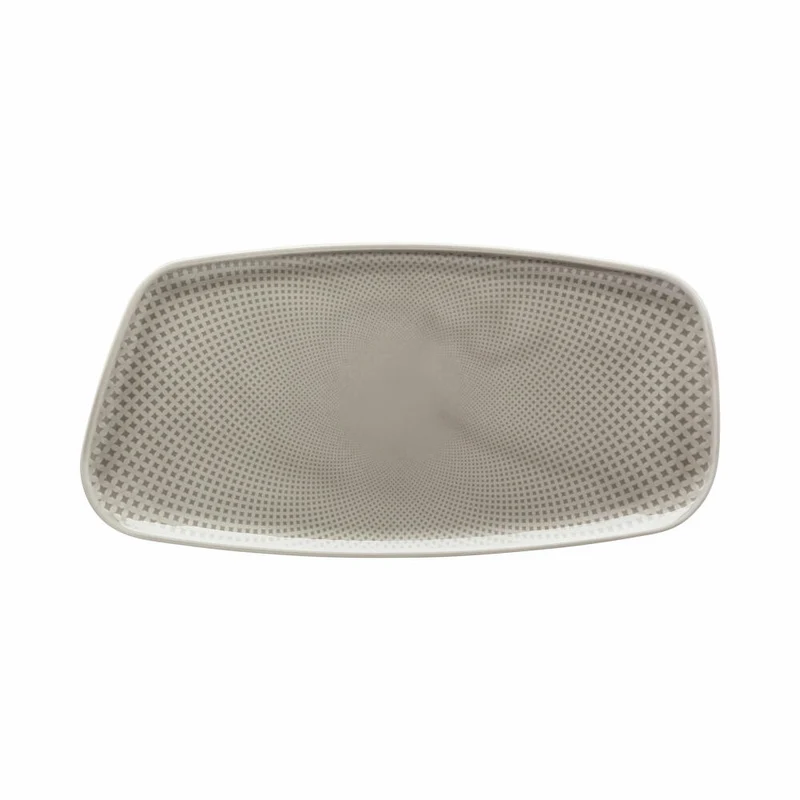 Rosenthal Servierplatte Junto Pearl Grey, Porzellan, Grau, 30 x 15 cm, 10540-405201-12437
