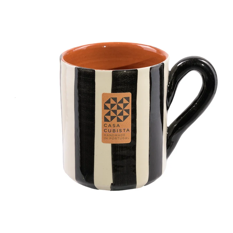 Keramik Tasse – bold stripes black