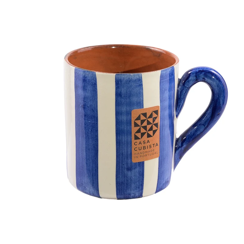 Keramik Tasse – bold stripes blue