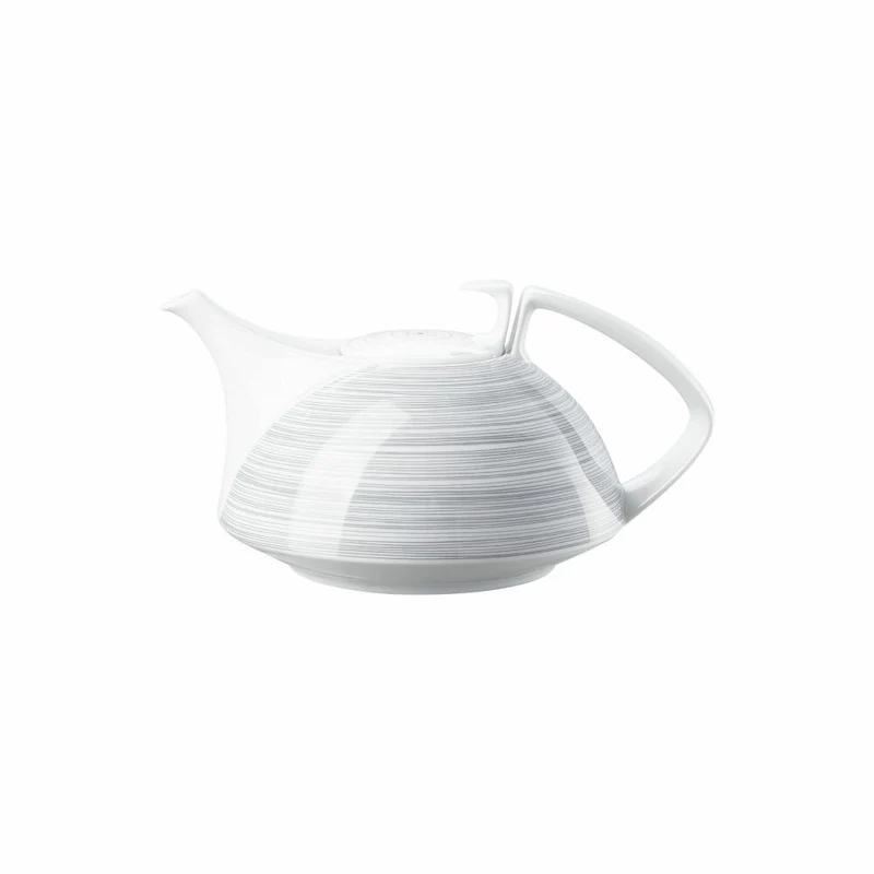 Rosenthal Teekanne TAC Gropius Stripes 2.0 für 6 Personen, Porzellan, Grau, 1.35 L, 11280-403261-14230