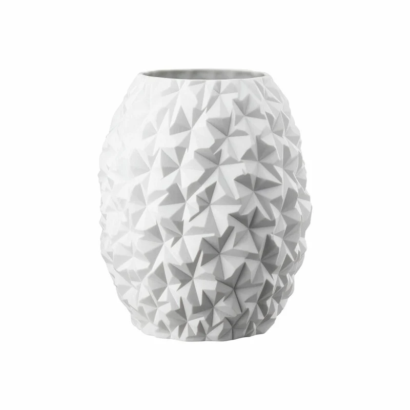 Rosenthal Vase Phi Snow, Dekovase, Porzellan, Weiß, 25 cm, 14607-100102-26025