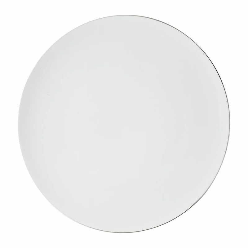 Rosenthal Platzteller TAC Gropius Platin, Porzellan, Weiß-Silber, 33 cm, 11280-403241-10263