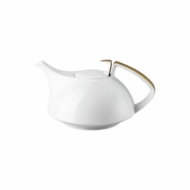 Rosenthal Teekanne TAC Gropius Skin Gold für 6 Personen, Porzellan, Weiß-Gold, 1.35 L, 11280-403255-14230