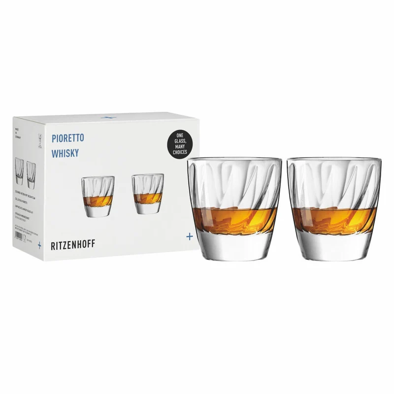 Ritzenhoff Whiskygläser 2er Set Pioretto Cappuccino, RDT F25, Kristallglas, 205 ml, 3992003