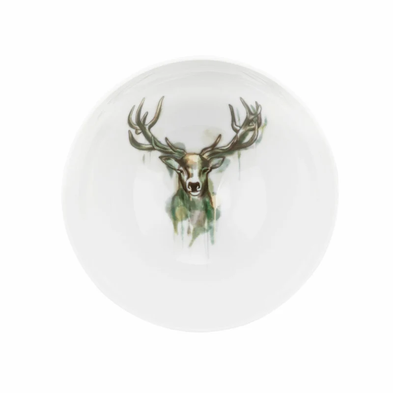 Seltmann Weiden Schüssel Life Nature Hirsch, Schale, Porzellan, Bunt, 15.5 cm, 001.774838