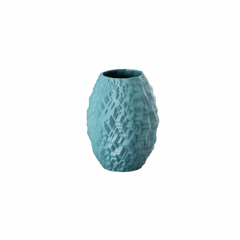 Rosenthal Vase Phi City Abyss, Dekovase, Porzellan, Petrol, 10 cm, 14605-426328-26010