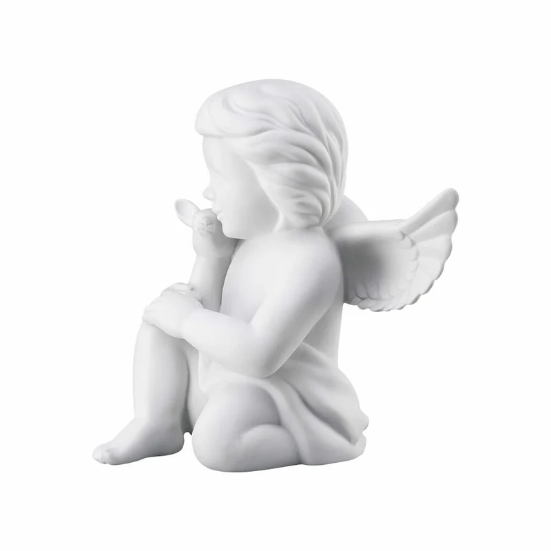 Rosenthal Dekofigur Engel mit Bambi, Porzellan, Weiß, 13.9 cm, 69056-000102-90533