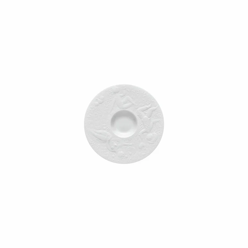 Rosenthal Espresso-Mokka-Untertasse Zauberflöte, Porzellan, Weiß, 12.1 cm, 11260-306500-14721