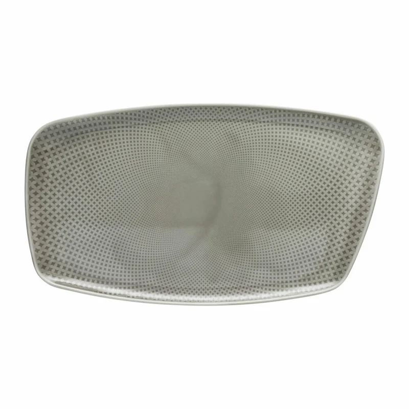 Rosenthal Servierplatte Junto Pearl Grey, Porzellan, Grau, 36 x 21 cm, 10540-405201-12439