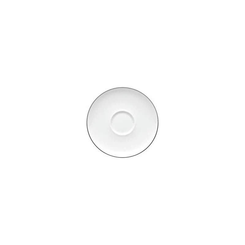 Rosenthal Espresso-Untertasse TAC Gropius Platin, Porzellan, Weiß-Silber, 11 cm, 11280-403241-14716