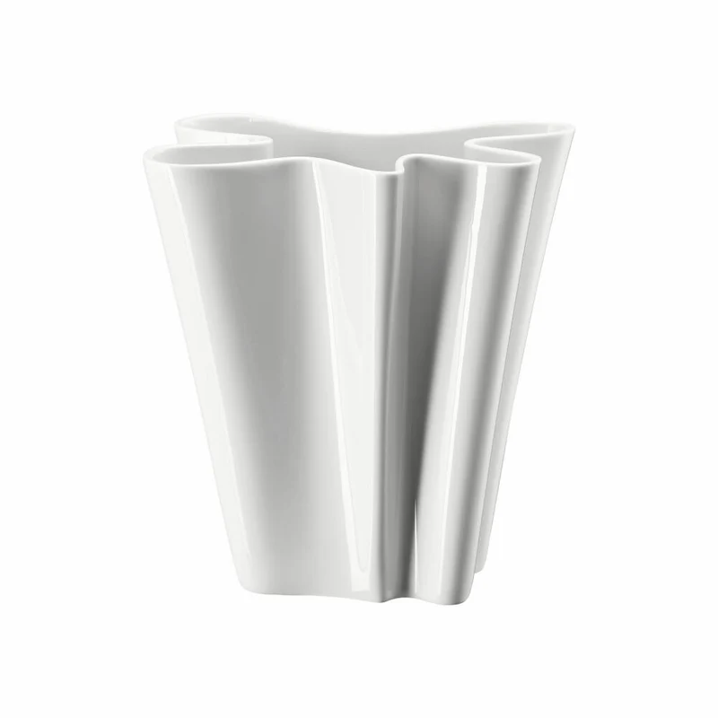 Rosenthal Vase Flux, Dekovase, Porzellan, Weiß, 26 cm, 14259-800001-26026