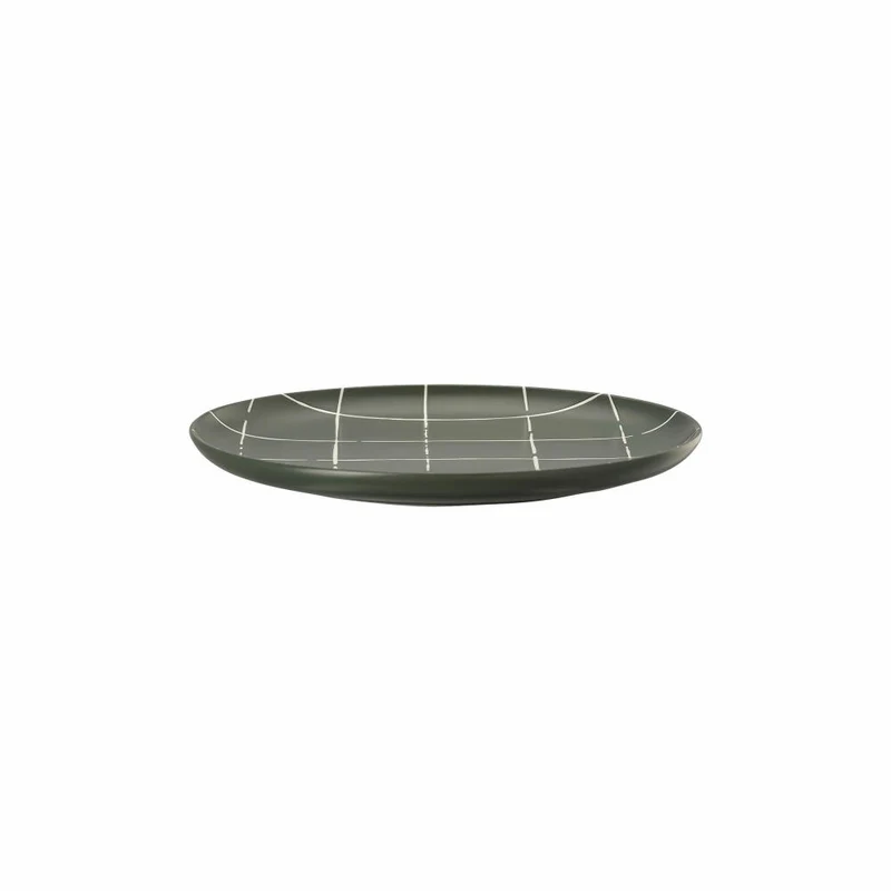 Thomas Teller Fun Karo Dark flach, Porzellan, Grün, 22 cm, 11910-402002-10862