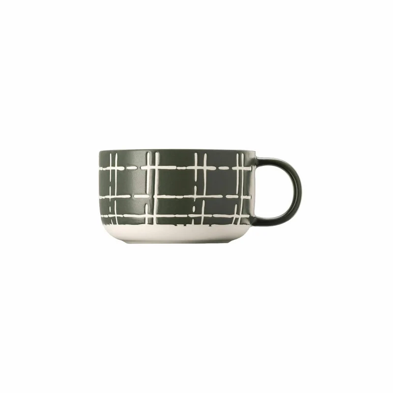 Thomas Kombi-Obertasse Fun Karo Dark, Porzellan, Grün, 280 ml, 11910-402002-14772