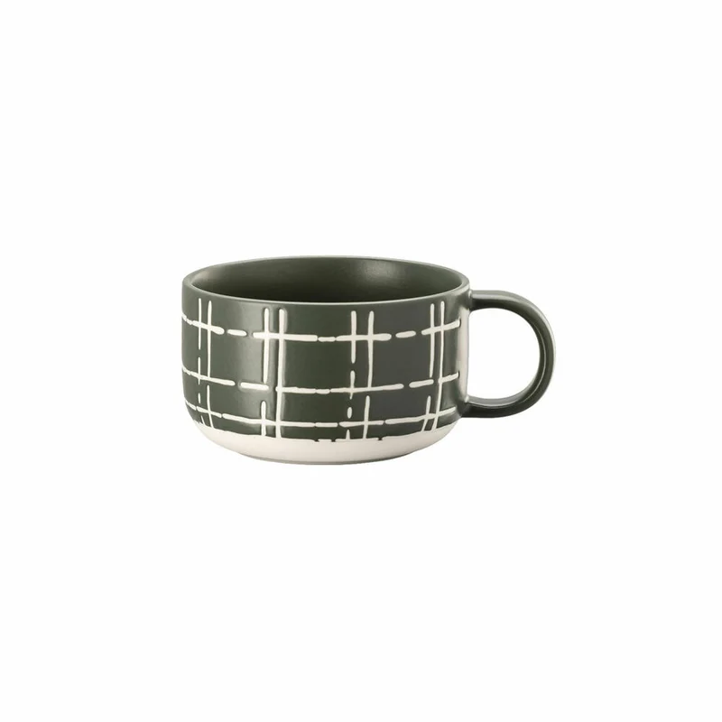 Thomas Kombi-Obertasse Fun Karo Dark, Porzellan, Grün, 280 ml, 11910-402002-14772