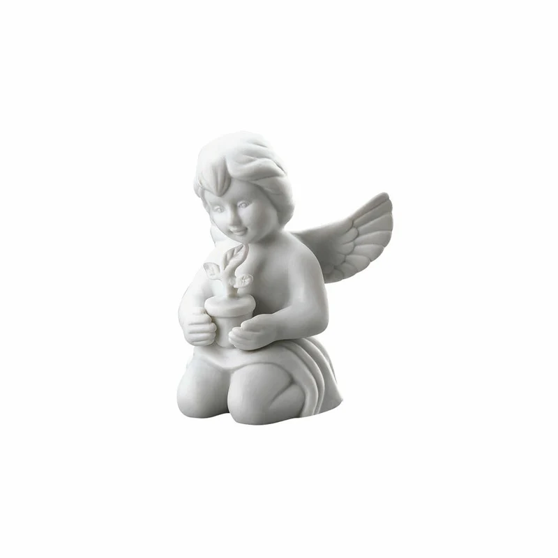 Rosenthal Dekofigur Engel mit Blumentopf, Porzellan, Weiß, 6.2 cm, 69054-000102-90538