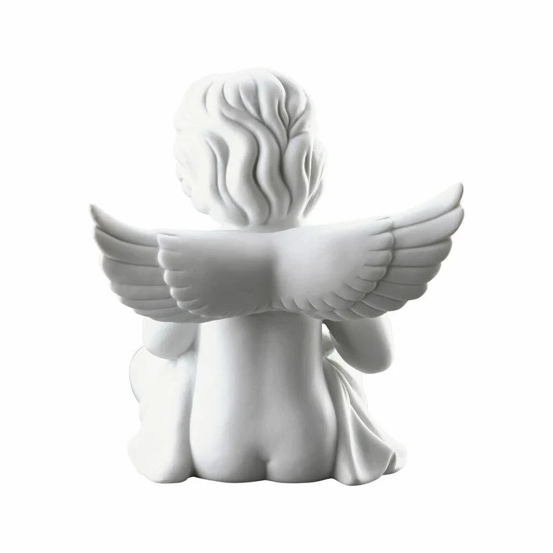 Rosenthal Dekofigur Engel mit Schriftrolle, Porzellan, Weiß, 13.9 cm, 69056-000102-90536